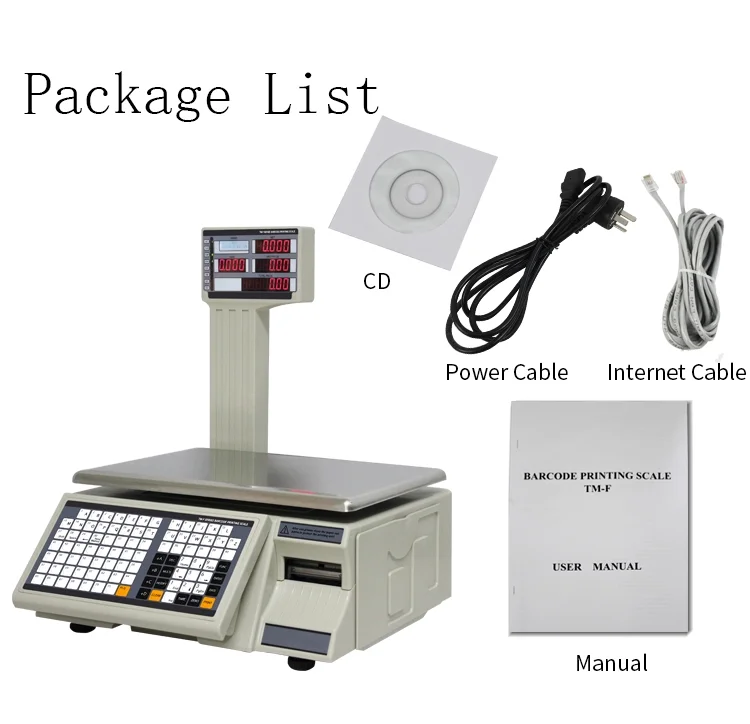 2-30Kg Digital Electronic Weighing Scale with Printer for Retail Supermarket