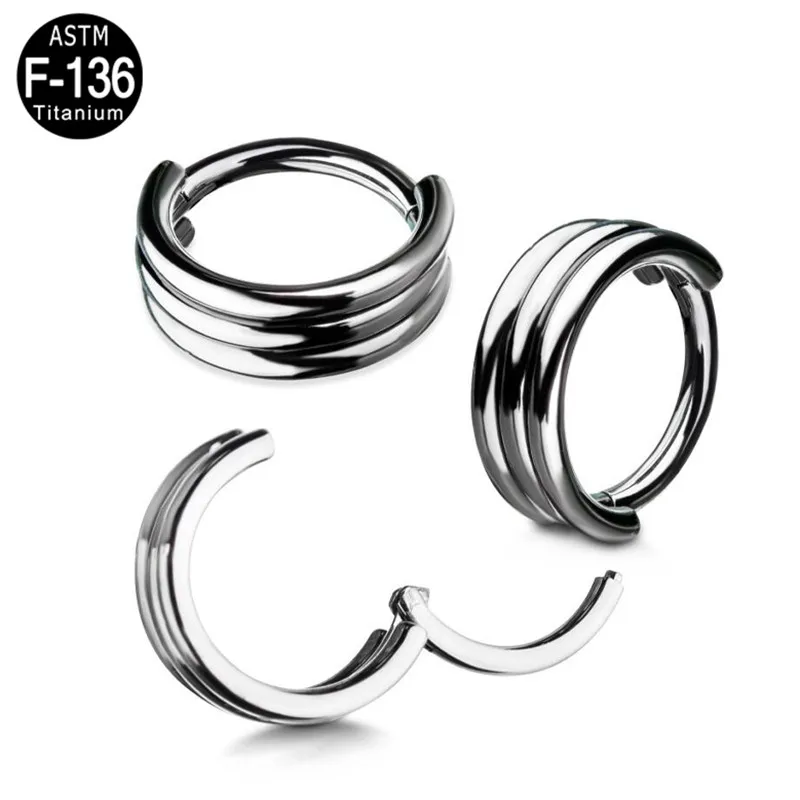 GZN Implant Grade ASTM F136 Titanium Piercing Fashion Jewelry Circle Nose Rings Piercing G23 Body Jewelry for Men Women