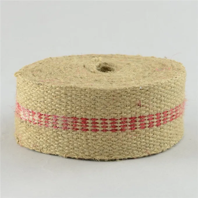 50mm width craft red jute webbing tape  by the roll