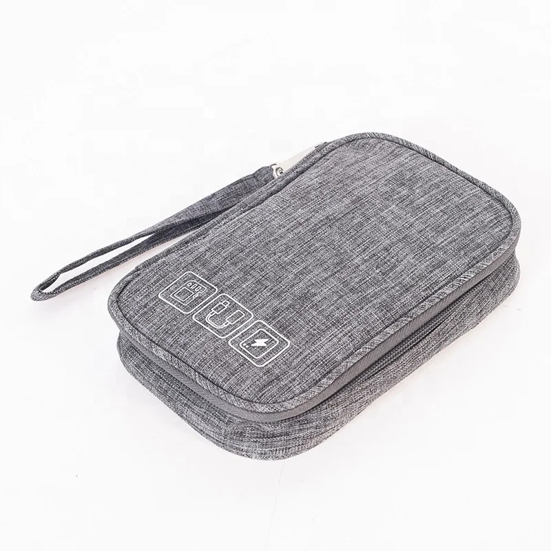 Small size pouch mini data packet charging bank cable mobile phone power travel storage bag