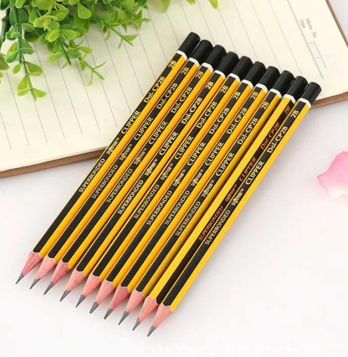 HB Pencil Customized Black Set Office & School Pencil Handmade Pen with Eraser Logo Poplar Wood Craft Wood 6151 2B Pencil Red