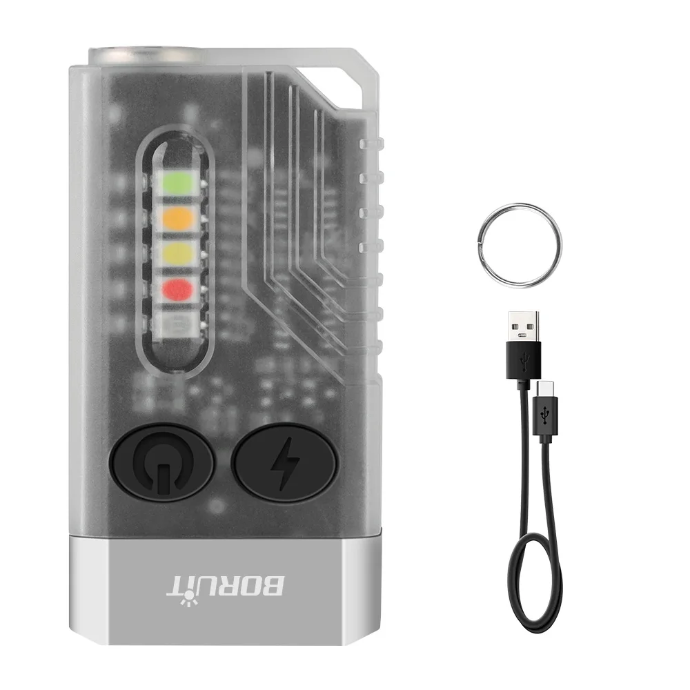 Новый стиль Boruit V10 1000 Люмен Алюминиевый сплав брелок фонарик 38 часов долгое время работы Мини светодиодный фонарик IPX4 водонепроницаемый