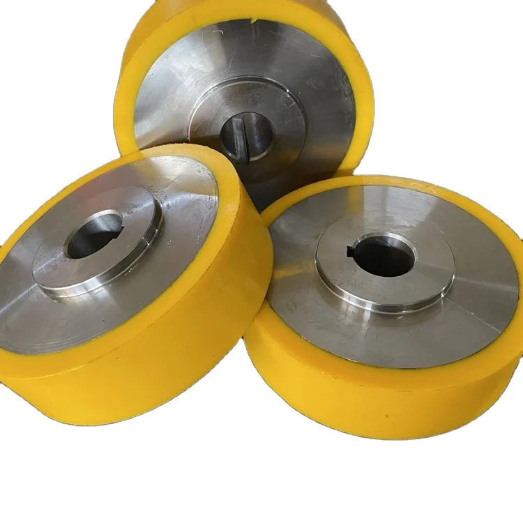 High Performance Load polyurethane Yellow PU Roller rubber Wheel
