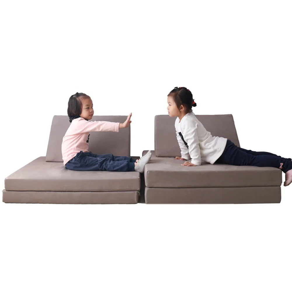 Crawling And Sliding 6 Pieces Play Cushion Mats Couch For Children / Kids Playing Foam Couch