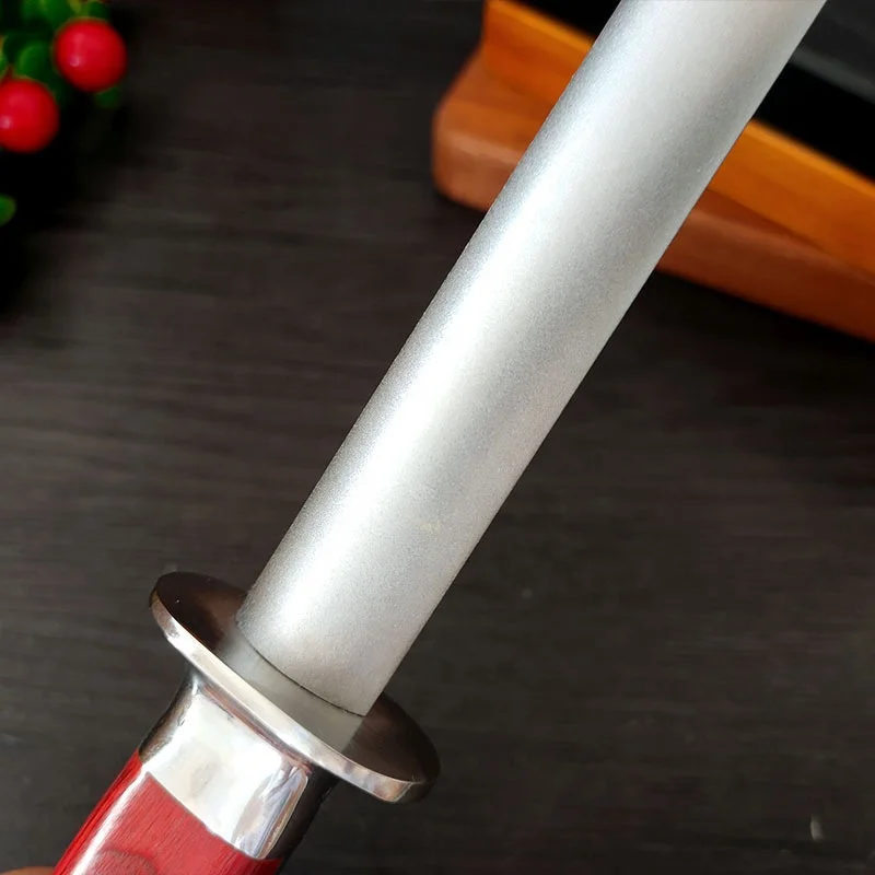 Углеродистая сталь алмазный порошок нож точилка стержень хонинговальная с деревянной ручкой