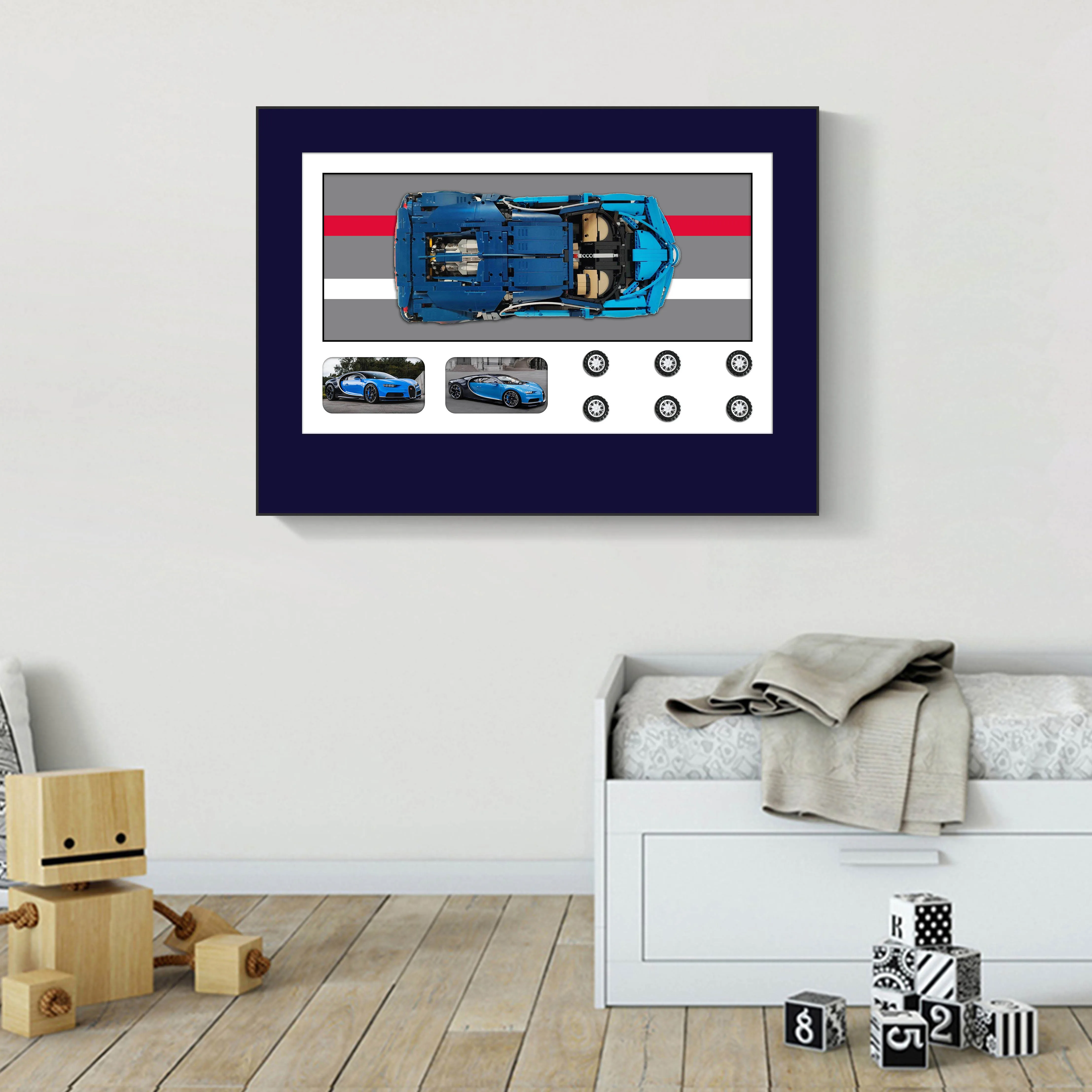 3D building block car  hanging paintings New Trendy Modern Art Super car   decorative painting