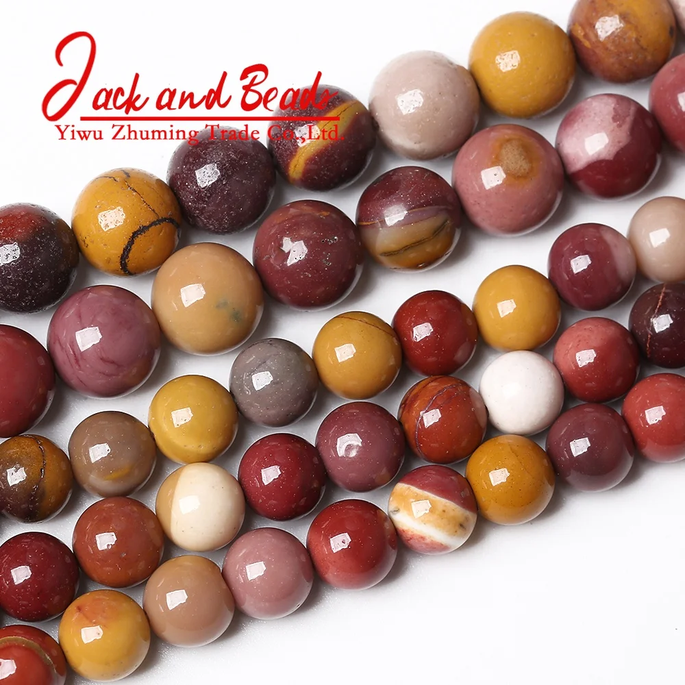 
Wholesale Natural Stone Yellow Mookaite Gemstone Round Loose Beads 15