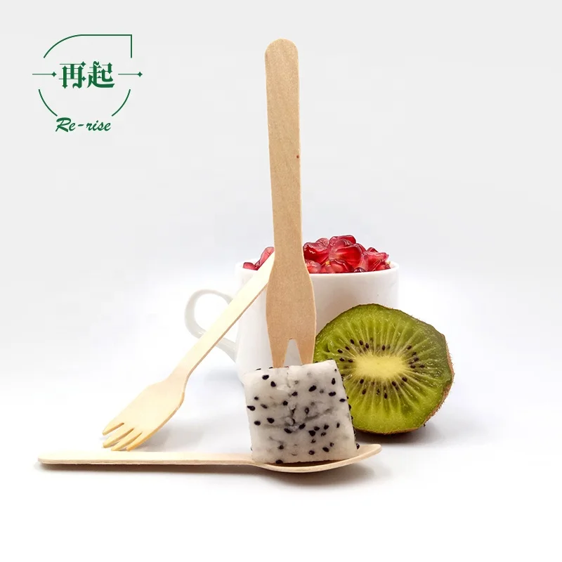 ЭК. Чист. Биоразлагаемые одноразовые деревянные вилки для фруктов, вилки для стружки