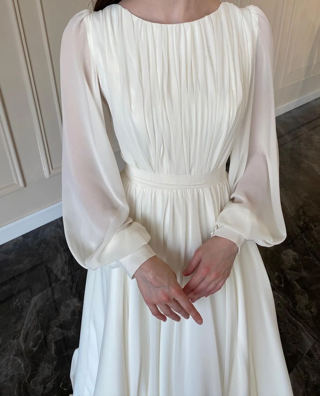 Elegant Long Sleeve White Maxi Dresses Women Evening Party Outfit Spring Fashion Strapless Backless Floor-Length Dress
