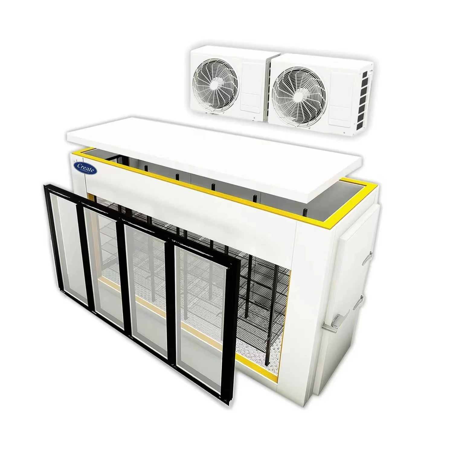 Storage Refrigerator Equipment Condensing Unit Mobile Walk In Freezer Cooler Cold Room With sliding door