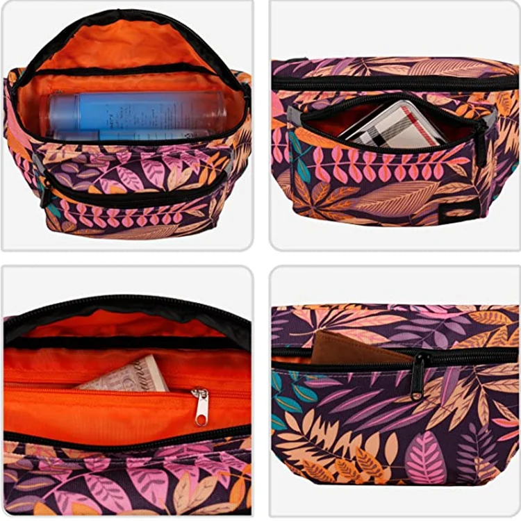 BSCI Auchan Carrefour FSC GRS certificated 600d polyester waist bags for men fanny pack gym bag