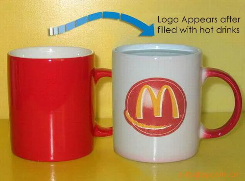 Creative Color Change Heat reveal Magic Ceramic Mug