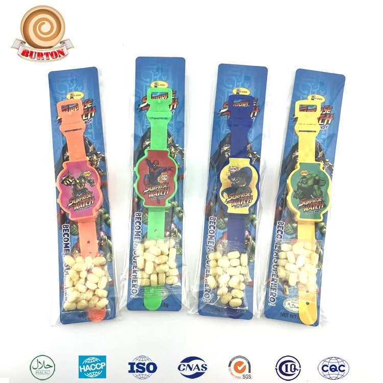 Игрушечные часы супергероя с фруктовыми твердыми конфетами для детей