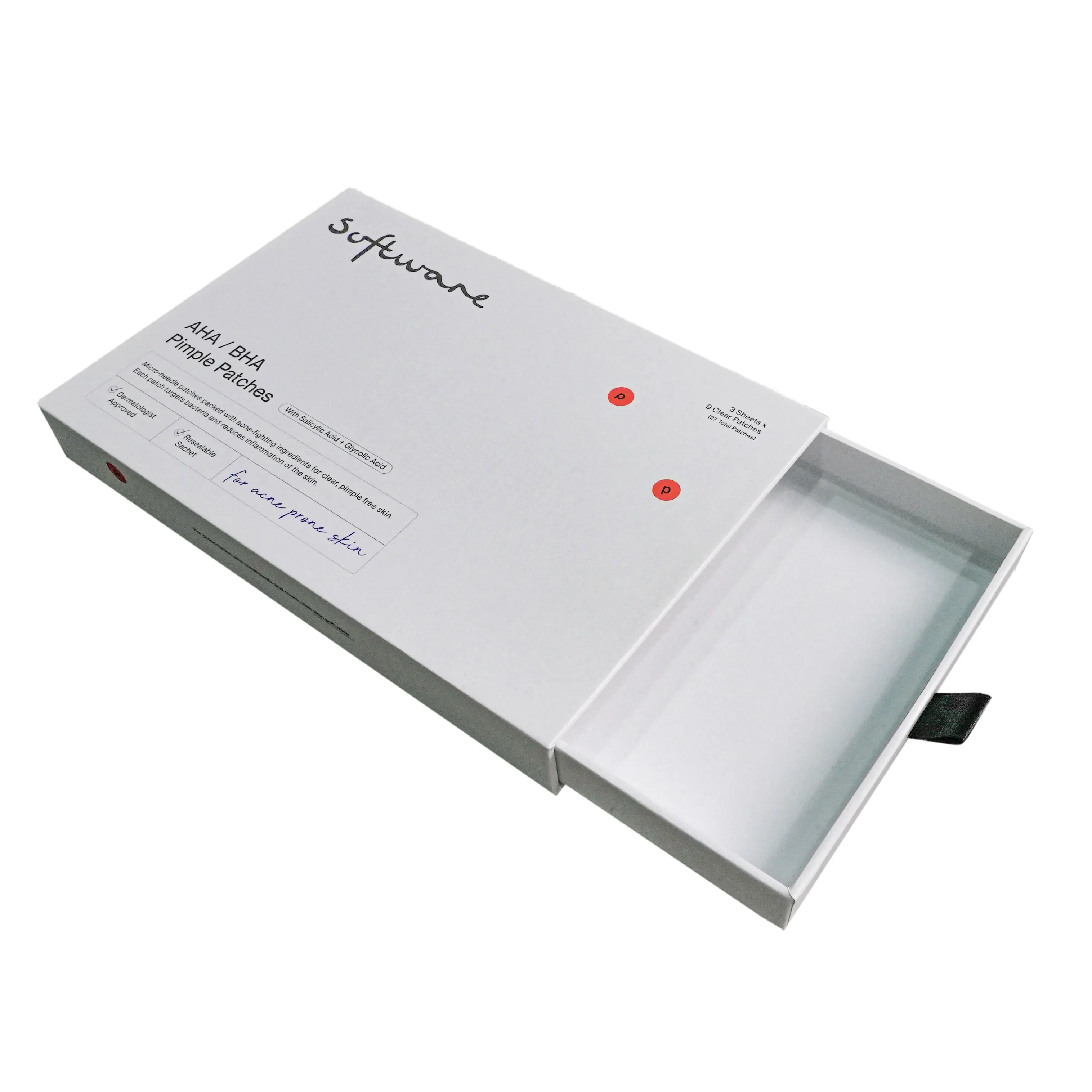 White customized logo printing drawer type gift box rigid cardboard storage box for packing items