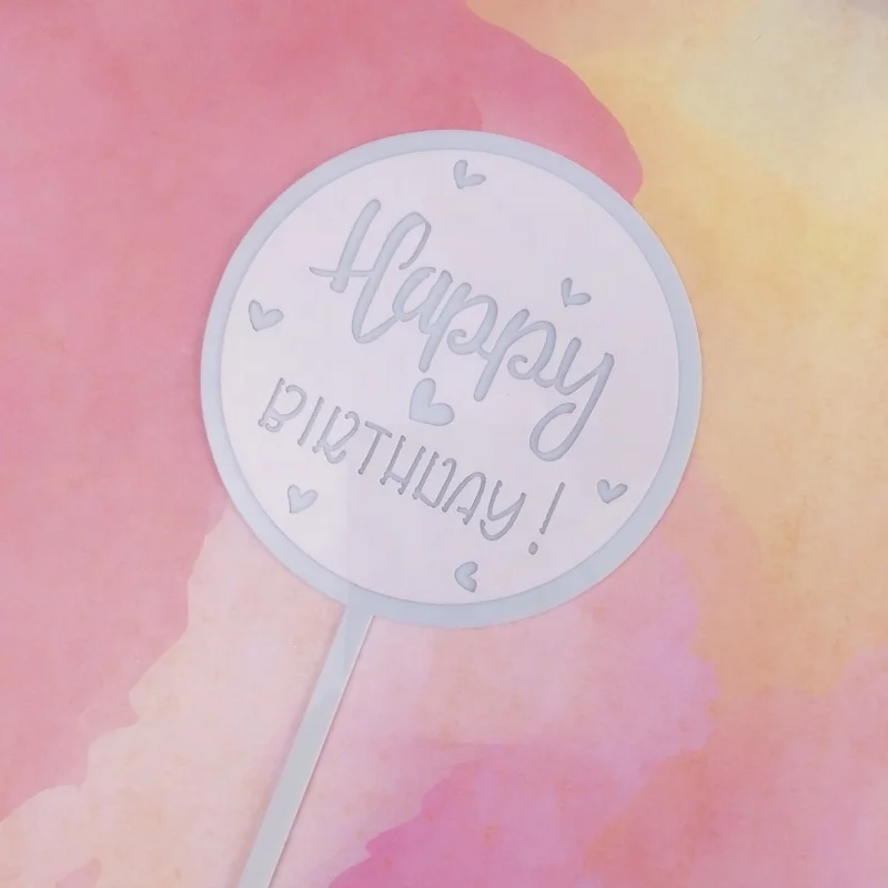 Candy color double layer DIY acrylic cake topper birthday cake topper