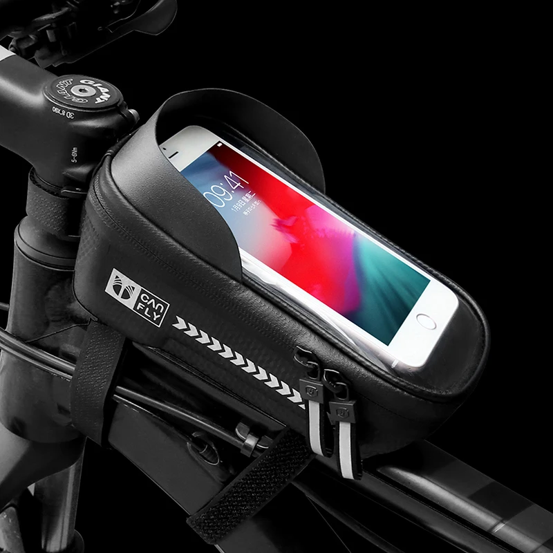 
YIPINU 7.2 Inch TPU Touch Screen Bicycle Handlebar Phone Bag Cycling Frame Pouch Bag 
