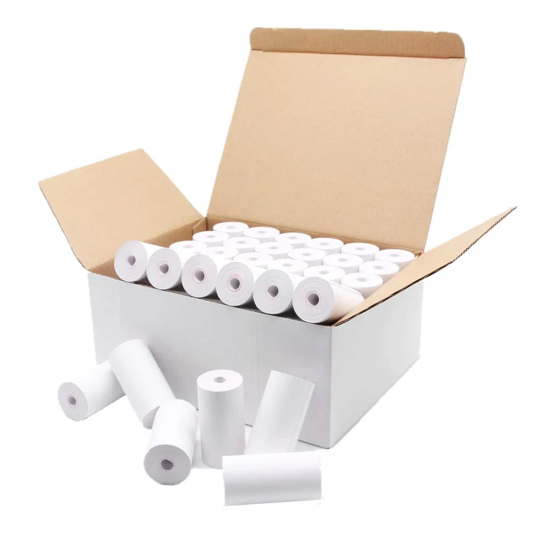 China Manufacturer 80x80mm 57x40mm Factory Direct Thermal Paper Roll Cashier Paper Suitable for POS ATM Bank