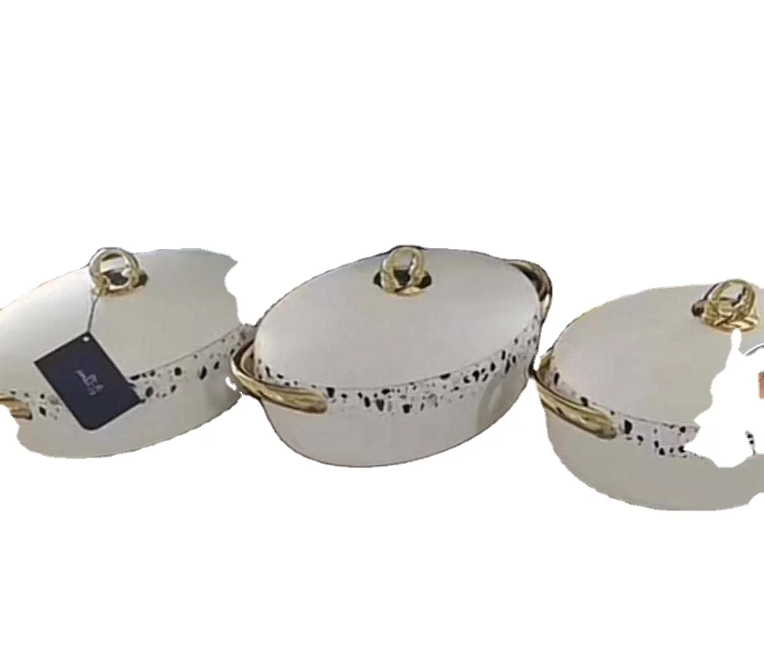 Qatar wholesale African large capacity 3 Pcs 1.5L 2L 2.5L new color Thermal Insulated Hot Pot Food Warmer Set with handle