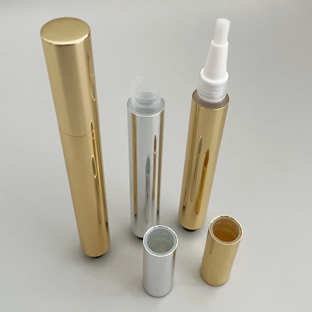 2ml Aluminum cosmetic Twist pen with brush nail care Cuticle oil Eye Cream teeth whitening empty Lip Gloss pen