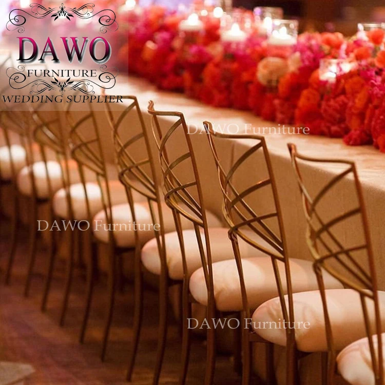 Special backrest cheap wholesale indoor wrought iron chairs for event