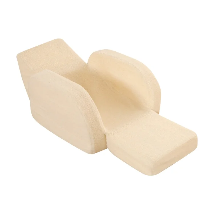 3-in-1 Convertible Flip Open Toddler Couch, Comfy Lounger for Nap Play Sleep, Velvet Fabric