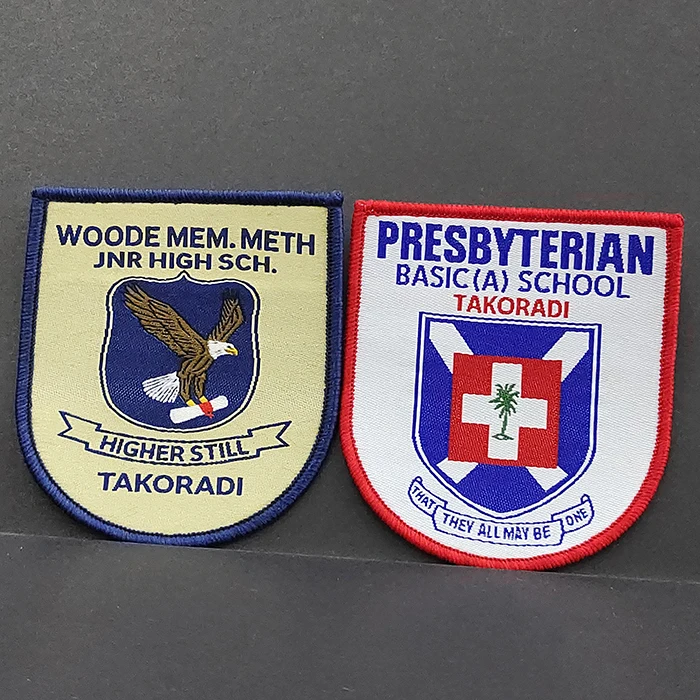 Custom Design Sewing school crest badge For Garments Woven School Uniform Badges