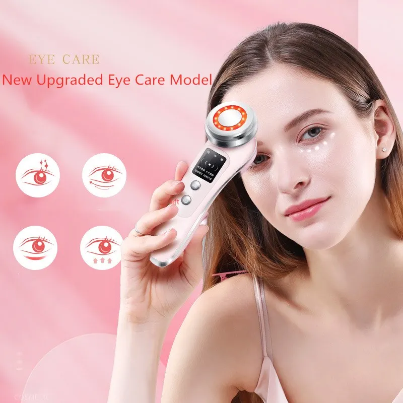 Small Home Use Beauty Equipment EMS Light Therapy Eye Face Massager Microcurrent Facial massage Toning Device