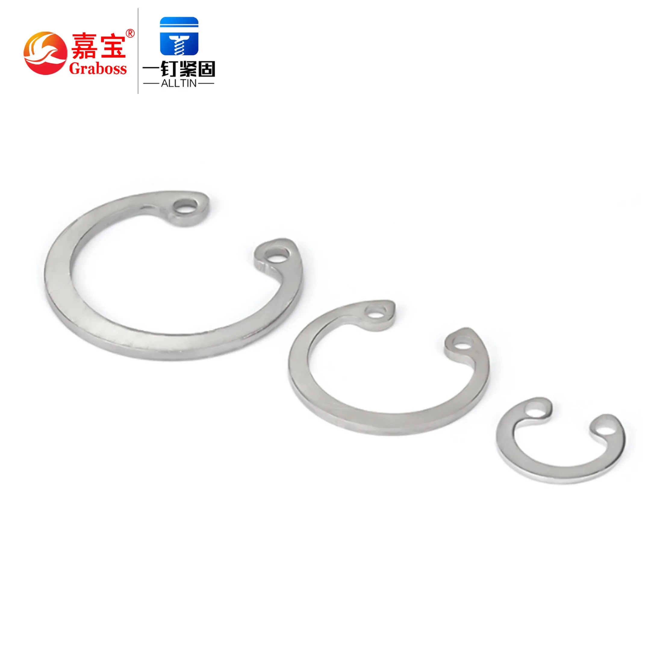 High quality Factory direct sale 304 stainless steel hole with retainer spring C-type clamp spring