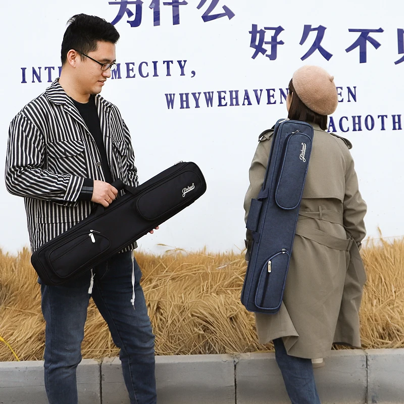 Wholesale Oxford material waterproof 7 Holes 4 Shafts 3 Butts high-quanlity pool cue bag soft pool cue case