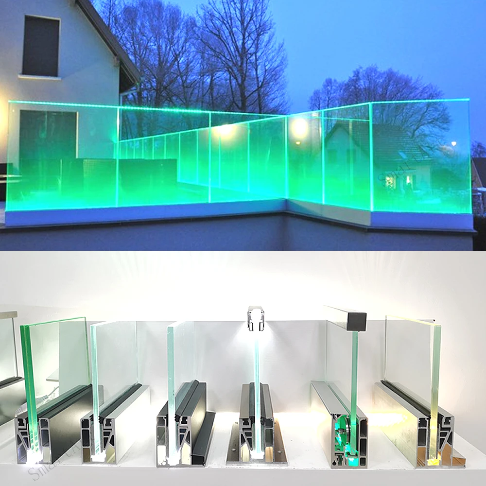 
Modern Design Stainless Steel Glass Railing Model Interior Stair Tempered Glass Railing 