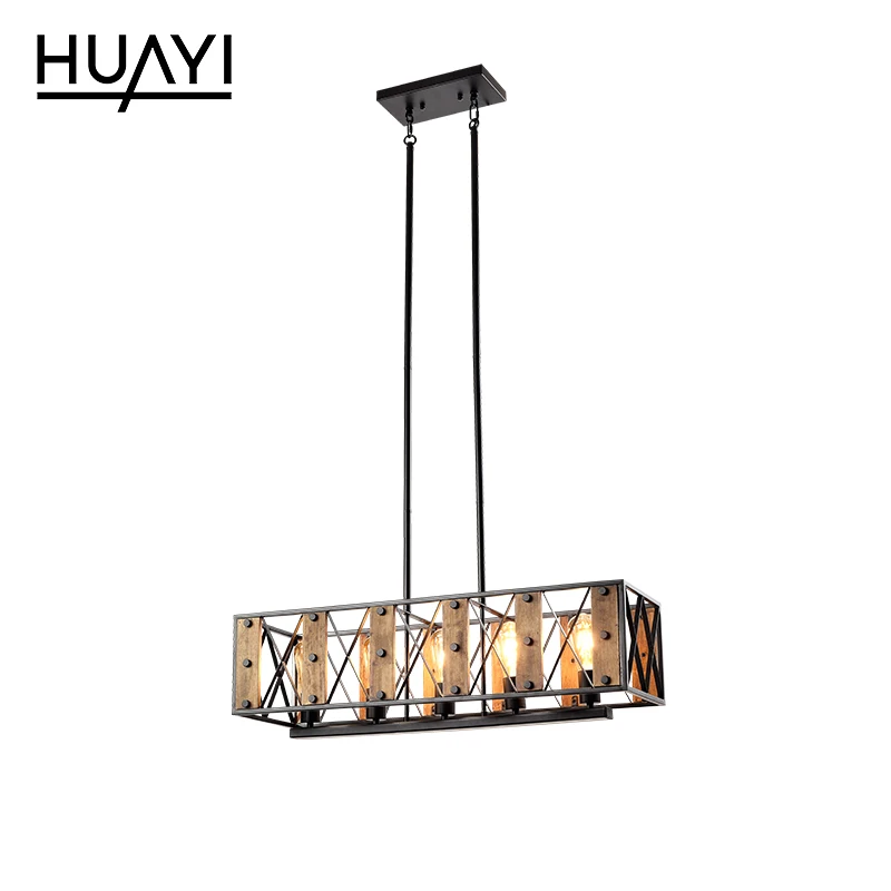 KLUMIA New Design Vintage Iron E26 Indoor Hotel Living Room Decoration Modern Nordic Wood Pendant Light