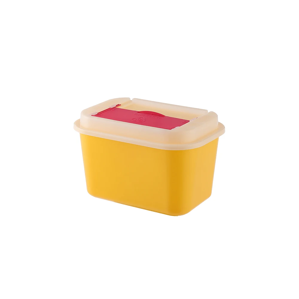 Yellow sharps disposal container 5l sharp box medical waste container