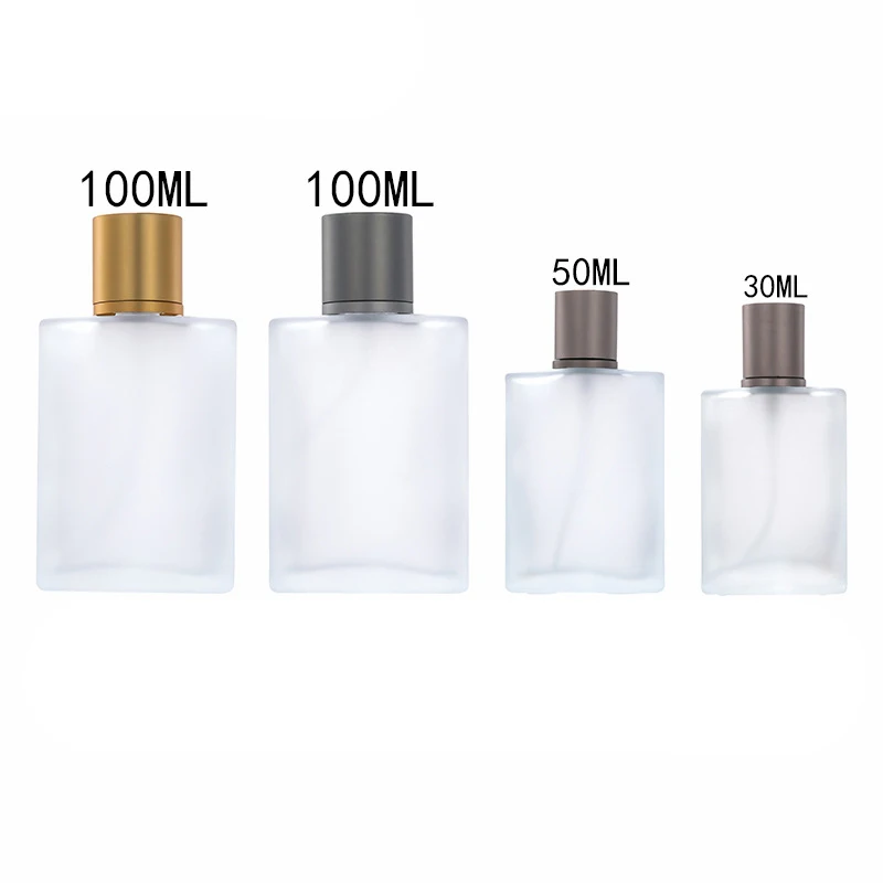 Stock 1oz 30ml Clear Frosted Glass Perfume Bottle With Aluminum Atomizer