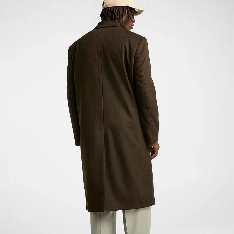 Winter Custom White Single Button Long Wool Trench Coats for Men