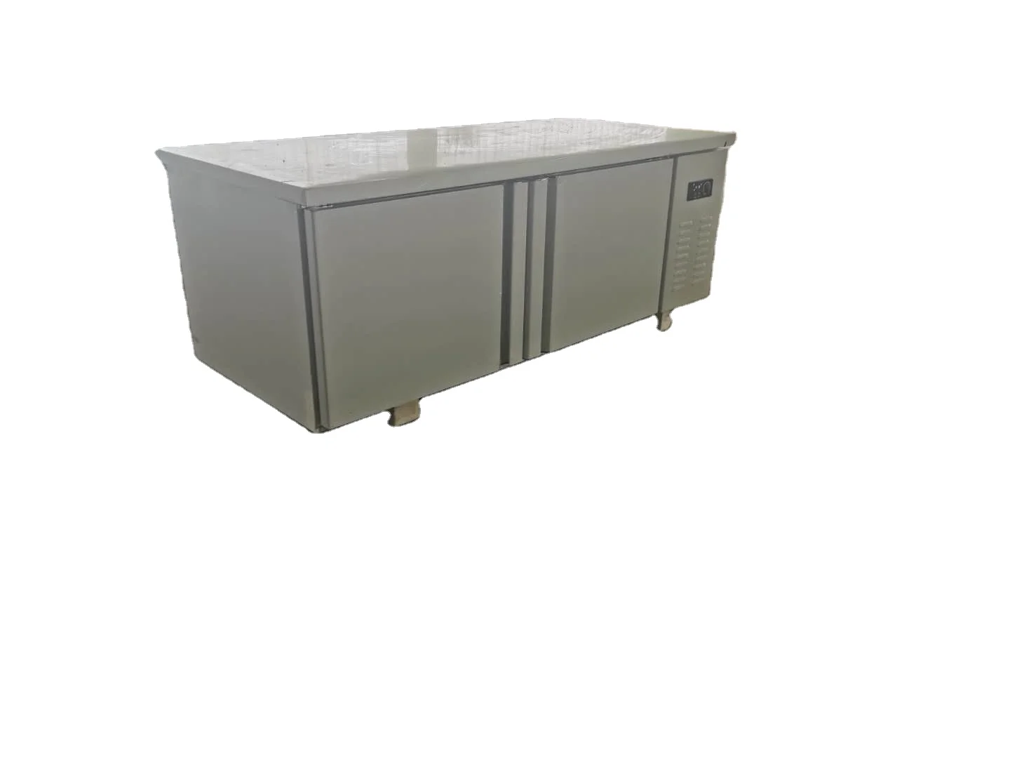 
304 Double door stainless steel horizontal freezing built-in cold cabinet refrigerator workbench 