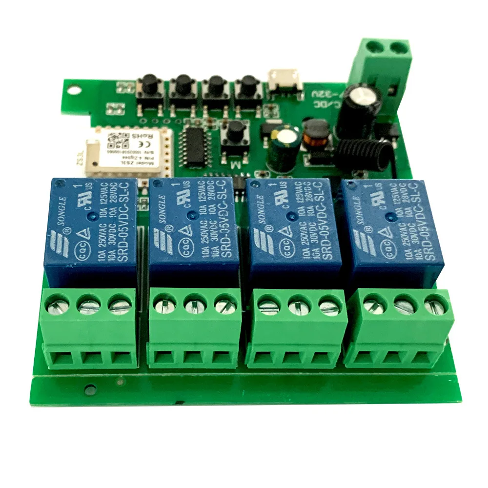 4CH 7-32V tuya ZigBee модуль реле беспроводной переключатель самоблокирующийся пульт дистанционного управления 433rf релейный модуль