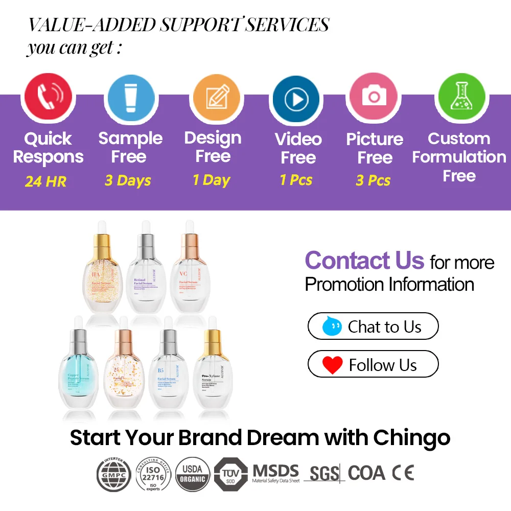 Custom Brand 24k Gold Serum Whitening Moisturizing 24k Gold Hyaluronic Acid Facial Essence Products Korean Skin Care Serum