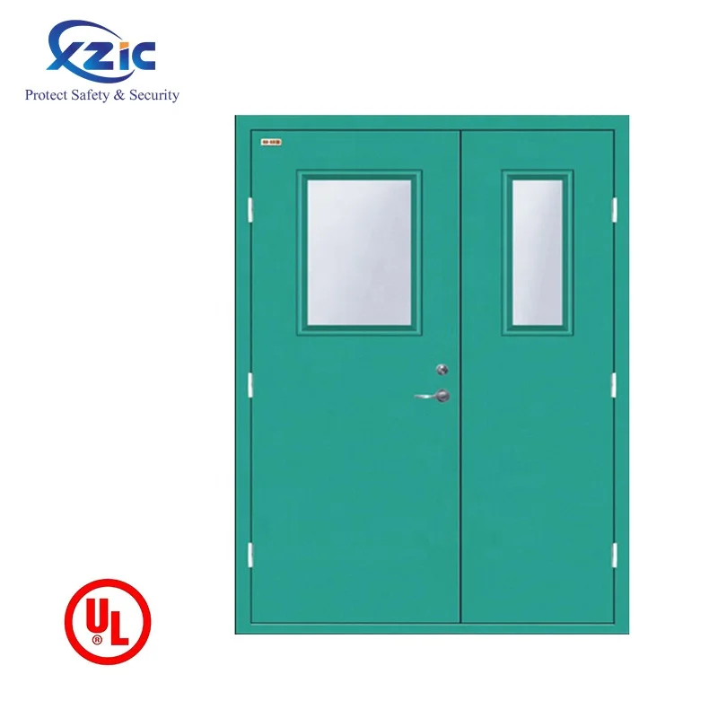 Galvanized steel safety door commercial fire rated door steel fire proof exit door