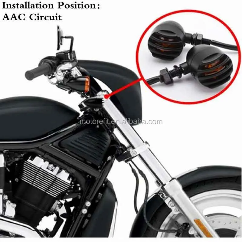 RTS 2PCS Heavy Duty Motorcycle Turn Signals Bulb Indicators Blinkers Lights with Bullet Shape  Amber Lens Front Rear Turn signal