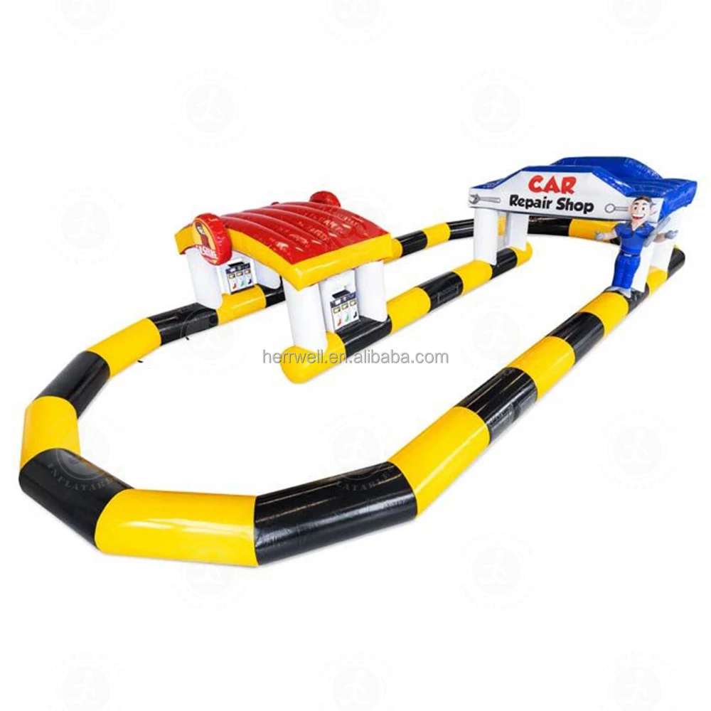 Factory New Design Customized Kids Portable Waterproof PVC Bumper Cars Inflatable Race Track For Sale