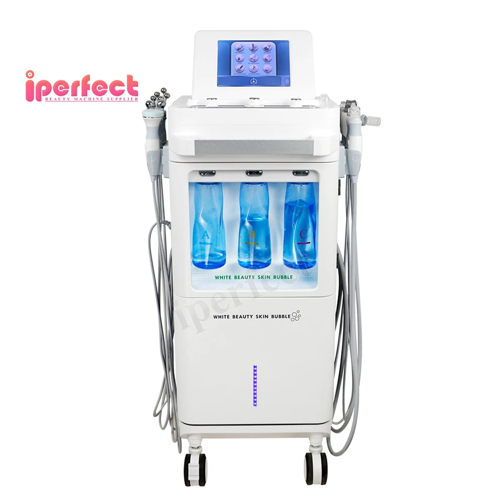Aqua facial machine 9 in 1 mousse bubble diamond microdermabrasion machine