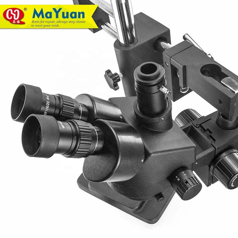 Continuous Zooming Dual Arm Boom Stand Stereo Microscope for Electronic Mobile Phone Repair