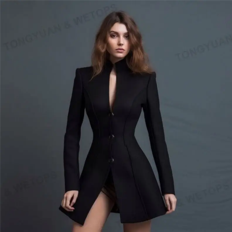Oversized Wholesale manufacturer hourglass tailored high quality wool jacket blazer dress for women ladies