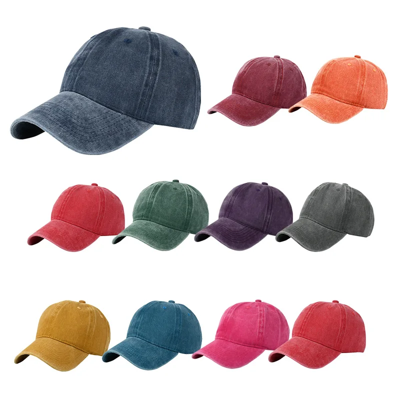 Wholesale Distressed Ponytail Hat Custom Vintage Women Casquette 3D Embroidery Logo Washed Cotton Baseball Cap for Men