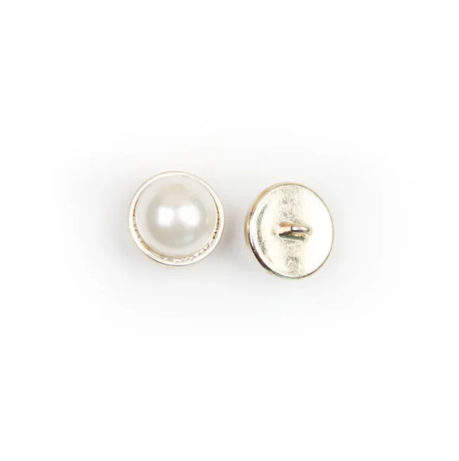 Wholesale 14MM Inlaid Pearl round Metal Sewing Foot Button for Shoes and Bags Made from Copper by Manufacturer