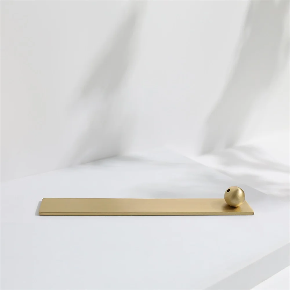 Maxery Unique Design Balls Incense Holder with Ashtray Solid Brass Stick Incense Holders Metal Incense Burner Holder For Yoga