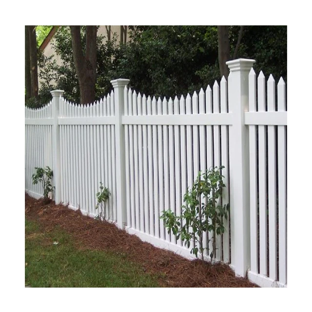 LONGJIE Hot sale garden gardening UV protection white pvc film scallop 4x8 vinyl fence