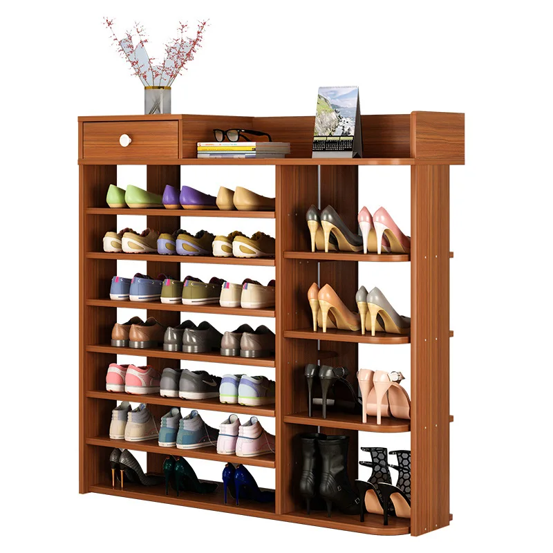 Haohe New Product 2021 Factory Supplier Simple Wooden Shoe Rack Entrance Shoe Organizer Mutiple Items Storage For Living Room