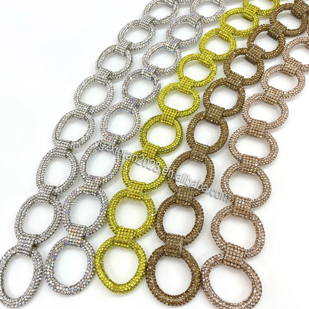 RE002 New designs circle shape crystal strip cord rhinestone rope for decoration