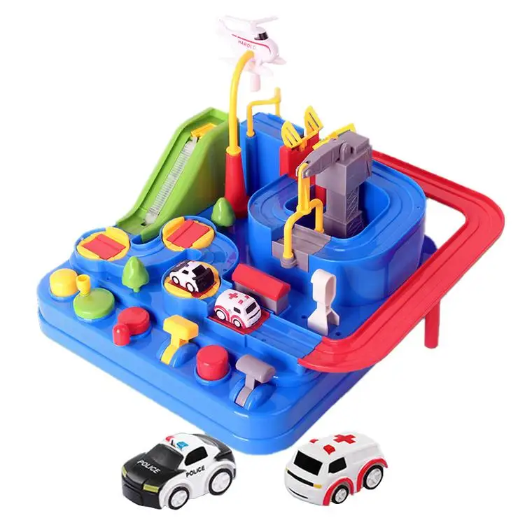 
Children Car Toy Car Adventure Game Educational Toys Car adventure small train rail parking lot vibrato toy 